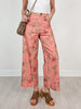 Floral Pattern Mid-Rise Ankle Length Pants