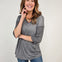 Vintage Wash Relaxed Fit 3/4 Length V-Neck Top