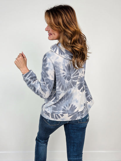Tie Dye Long Sleeve Hooded Pullover Top