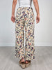 Easel Light Khaki Floral Denim Wide Leg Twill Pants