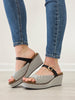 Corkys Treat Yourself Wedges in Black Combo