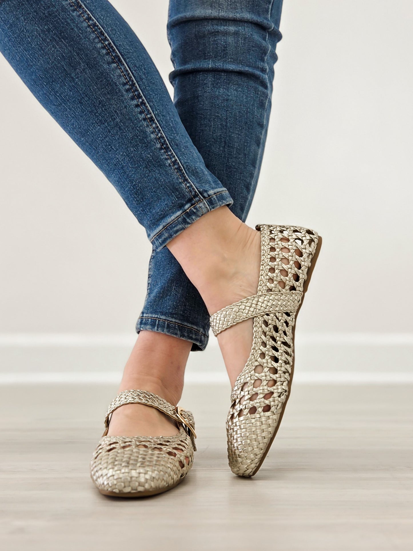 Corkys Mixed Feelings Flats in Gold