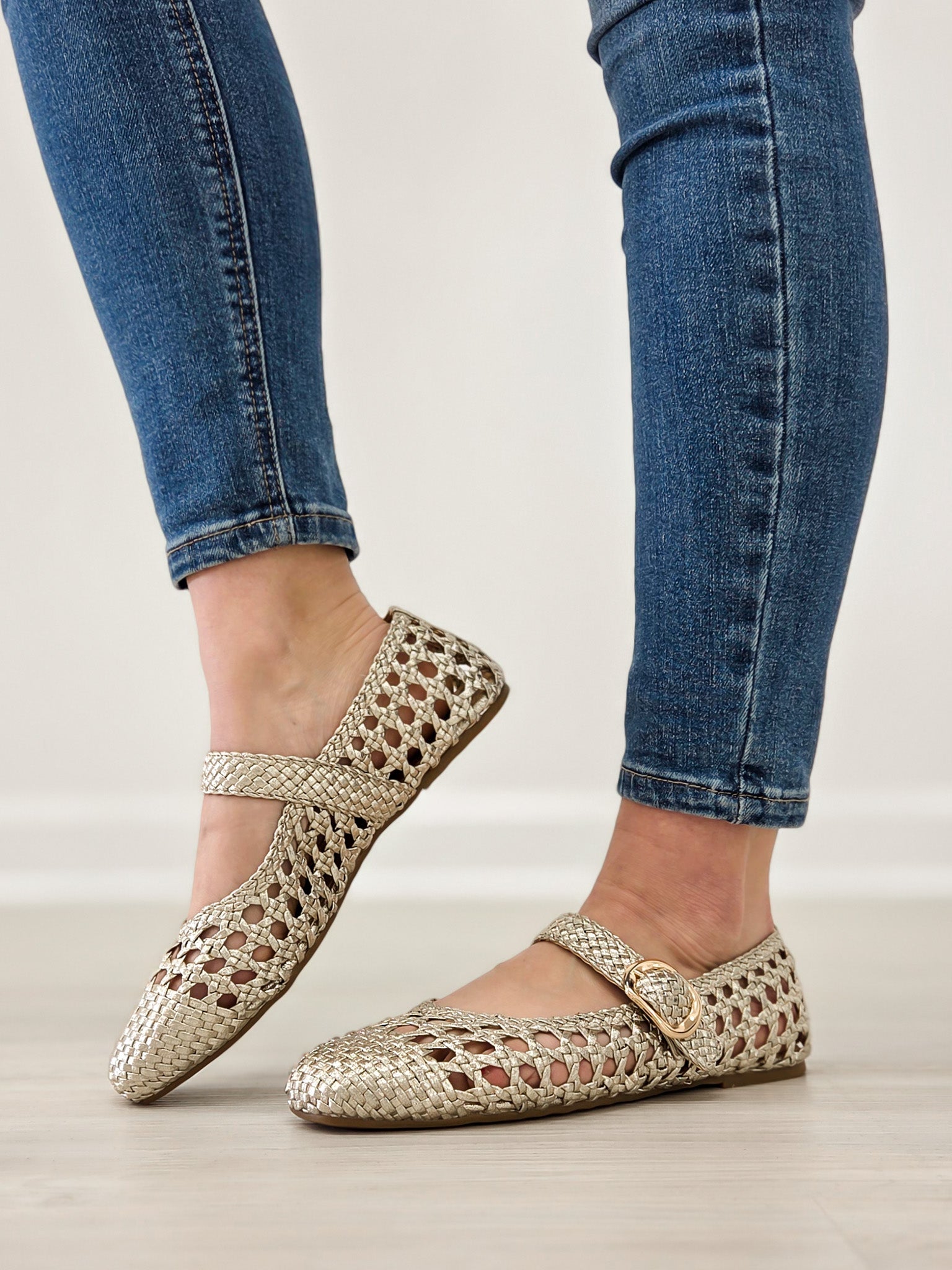 Corkys Mixed Feelings Flats in Gold