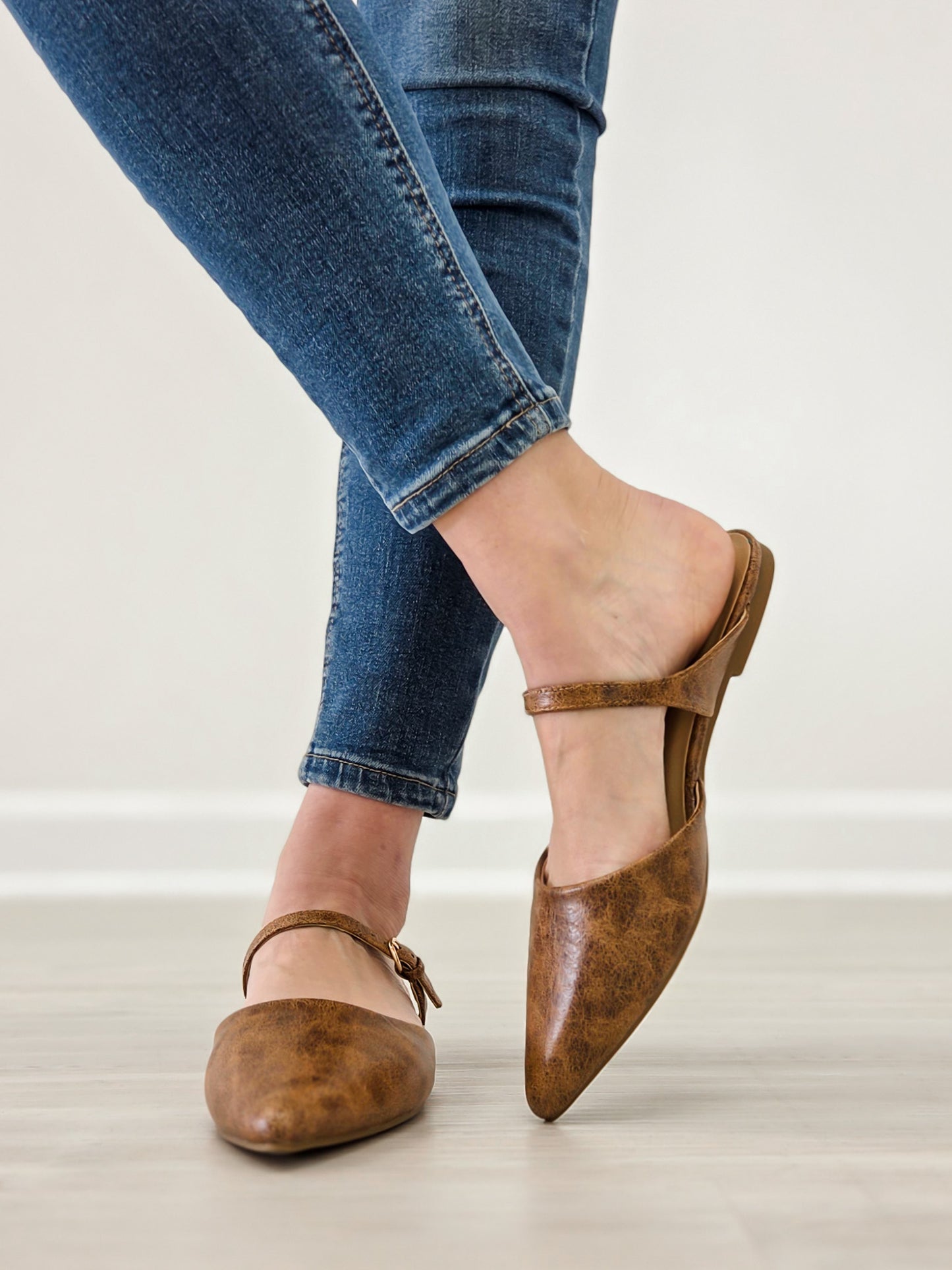 Corkys Wanna Grab Drinks Flats in Cognac Distressed