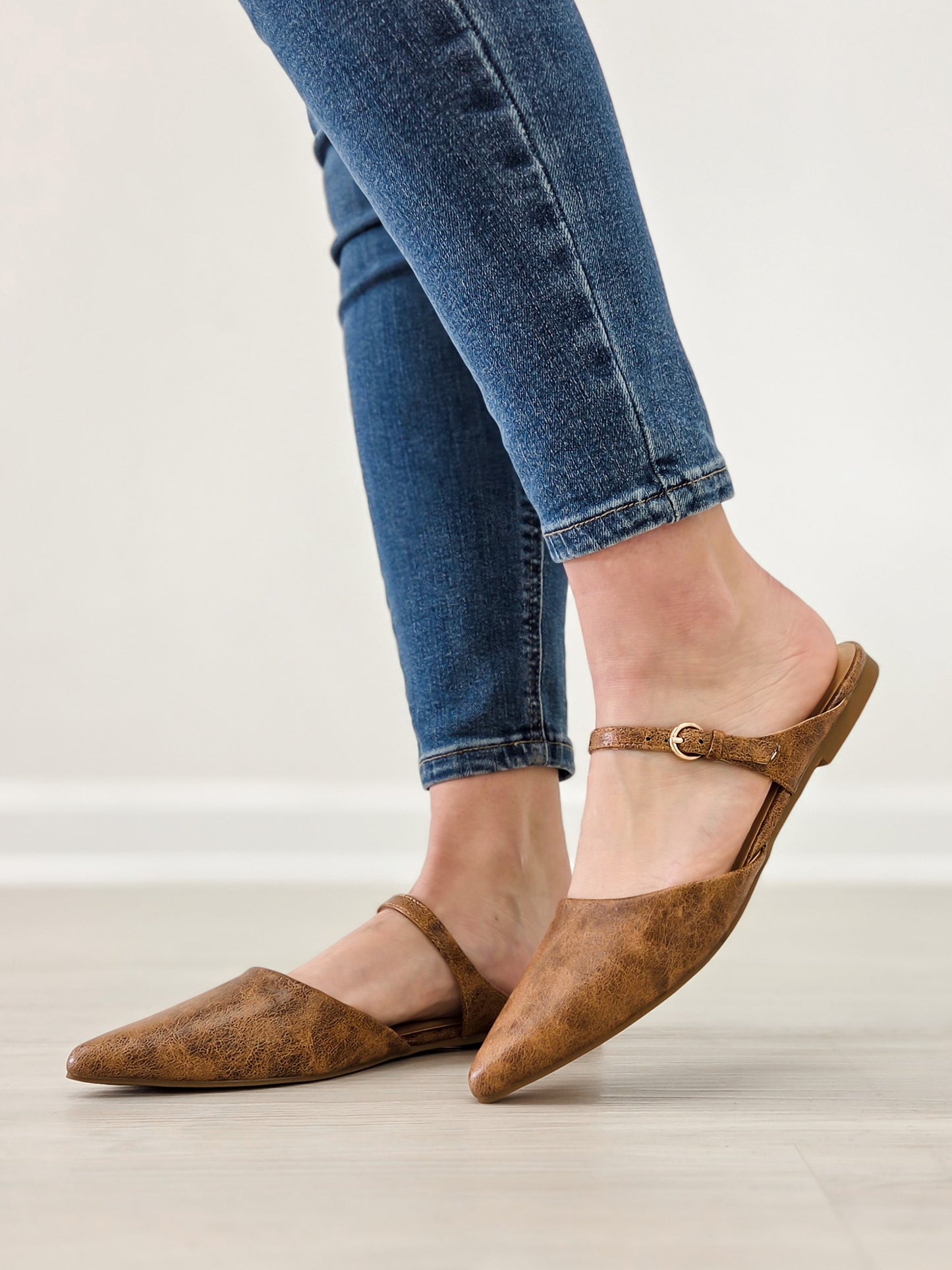 Corkys Wanna Grab Drinks Flats in Cognac Distressed