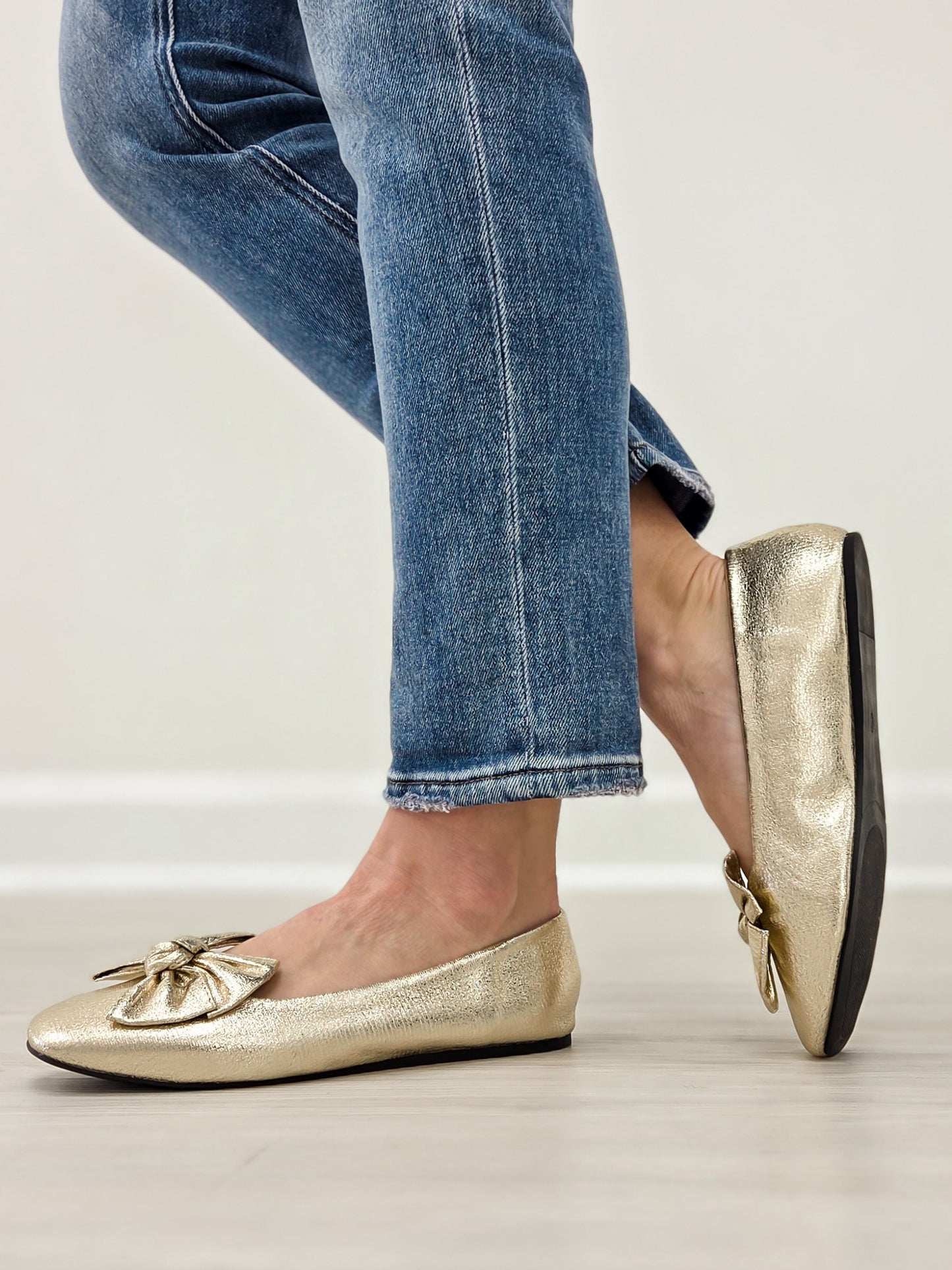 Corkys Sugar Rush Flats in Gold Crinkle Metallic