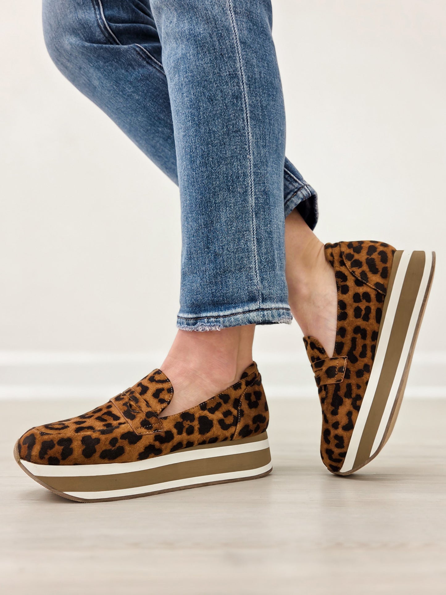 Corkys Sheesh Platform Loafers in Leopard