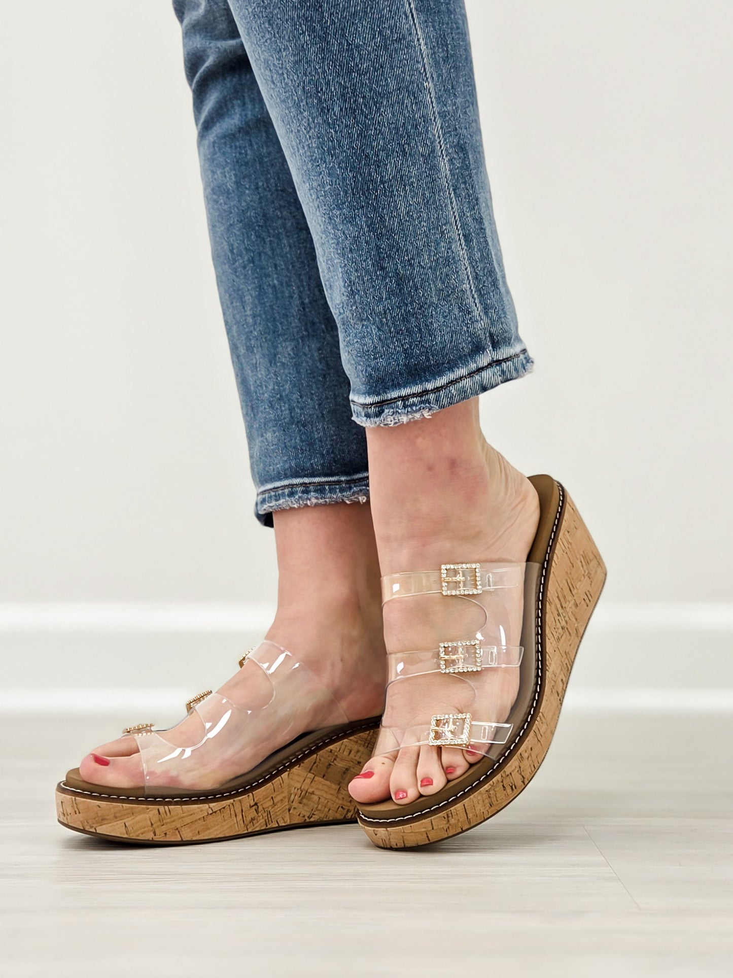 Corkys Don't Mind Me Wedges in Clear