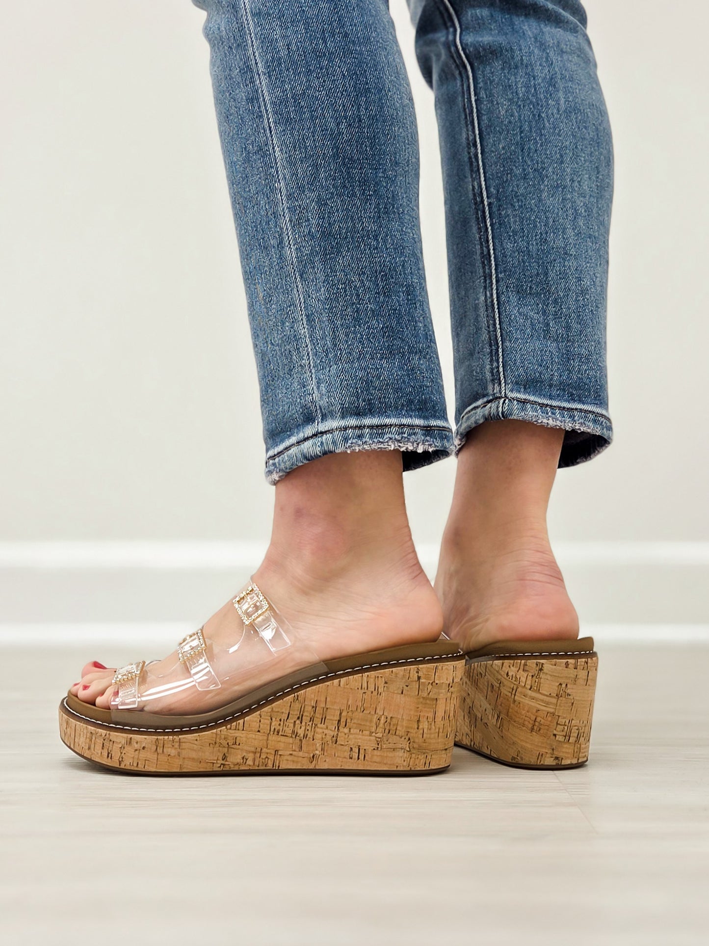 Corkys Don't Mind Me Wedges in Clear