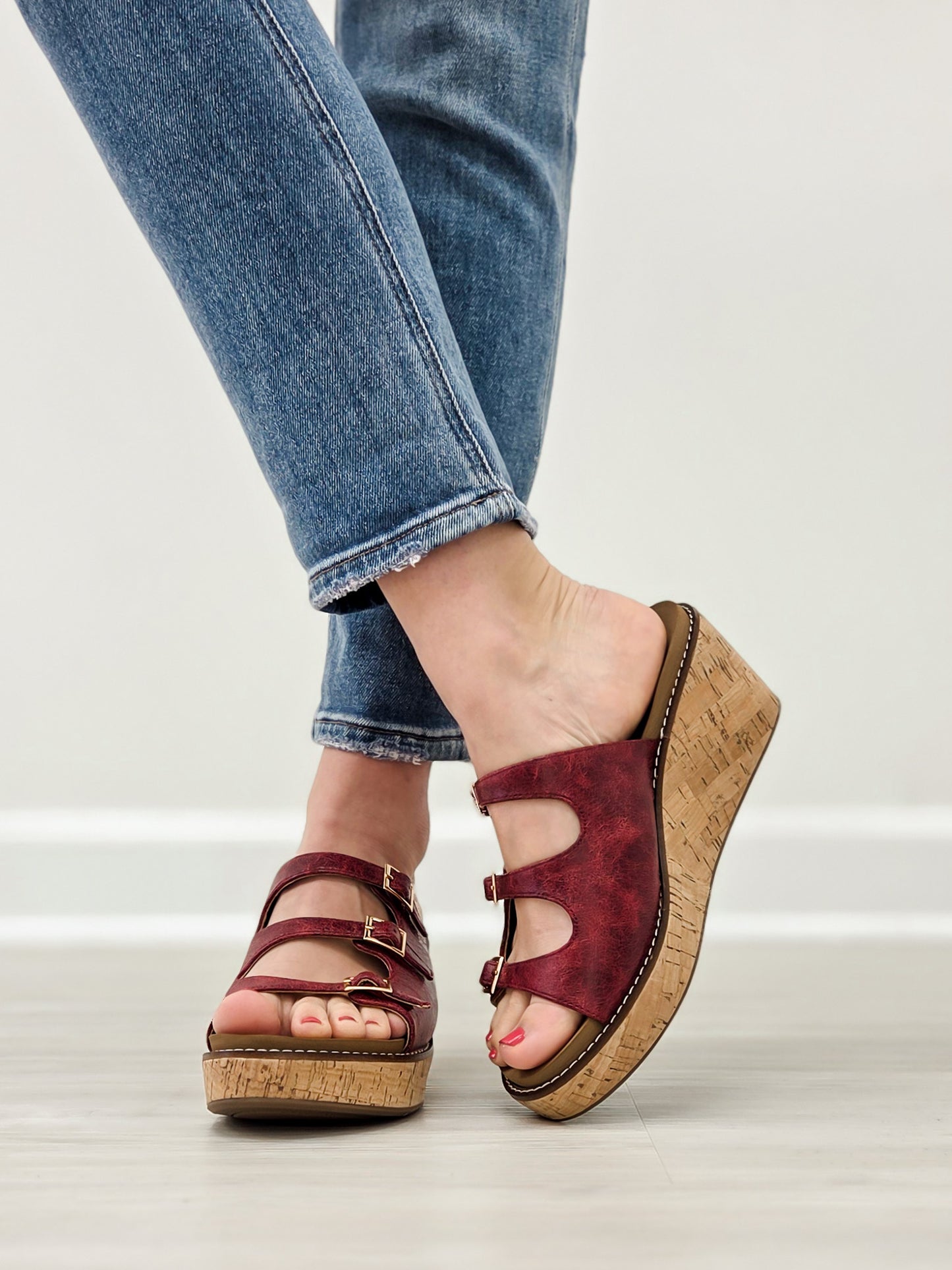 Corkys Don't Mind Me Wedges in Red