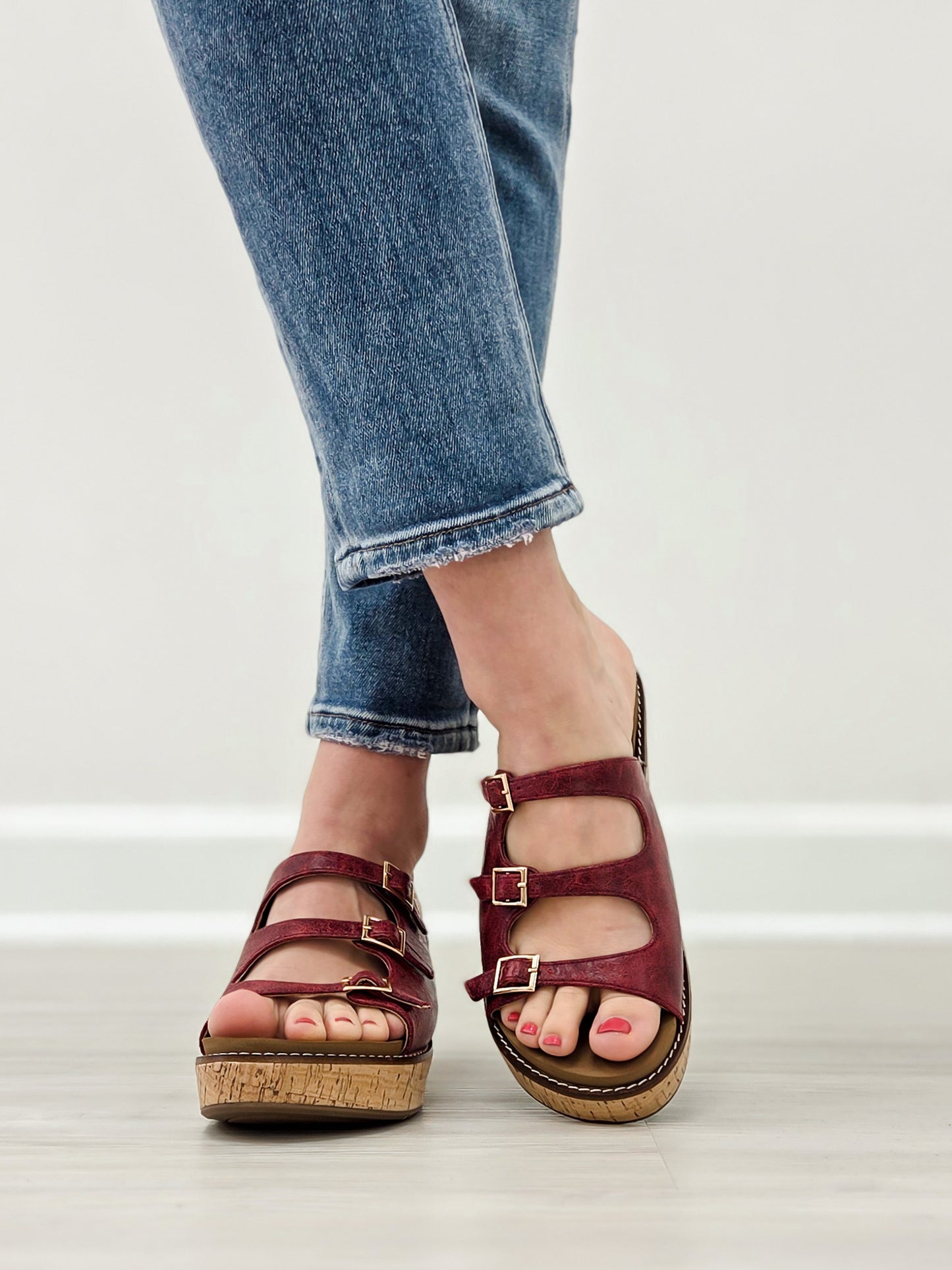 Corkys Don't Mind Me Wedges in Red