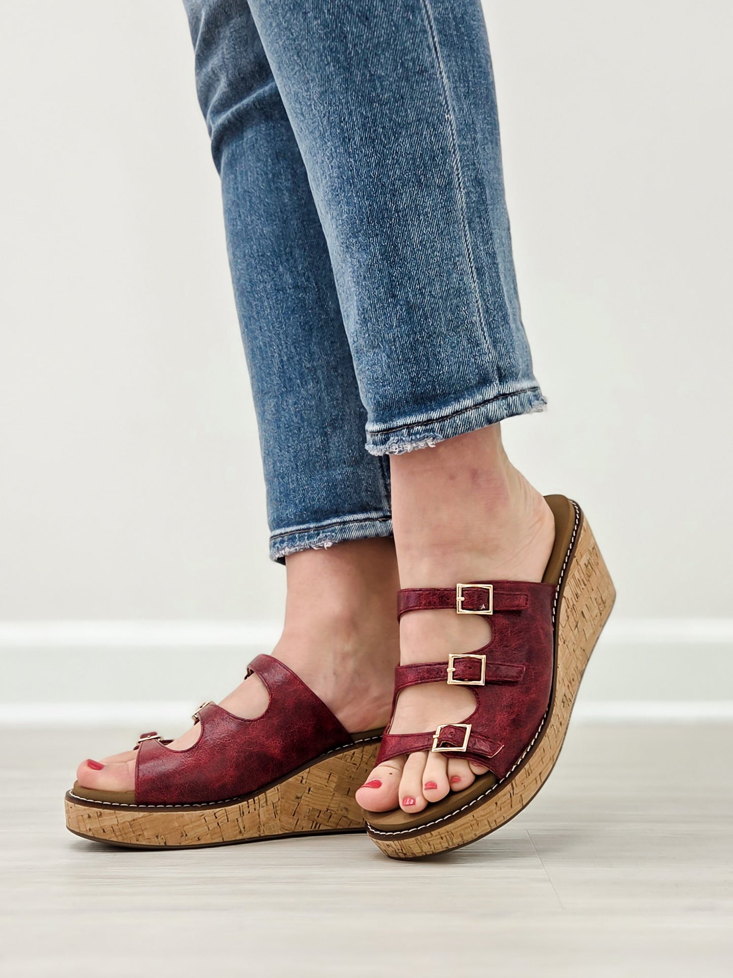 Corkys Don't Mind Me Wedges in Red