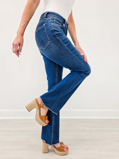 Lovervet MAIN CHARACTER High Rise Raw Hem Bootcut Jeans