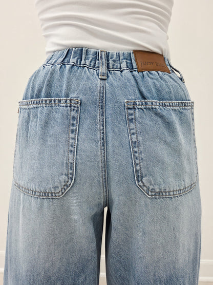 Judy Blue BIRDIE Hi-Rise Featherweight Baggy Elasticated Waistband Jeans