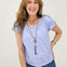 Crochet Sleeve Button Front Top