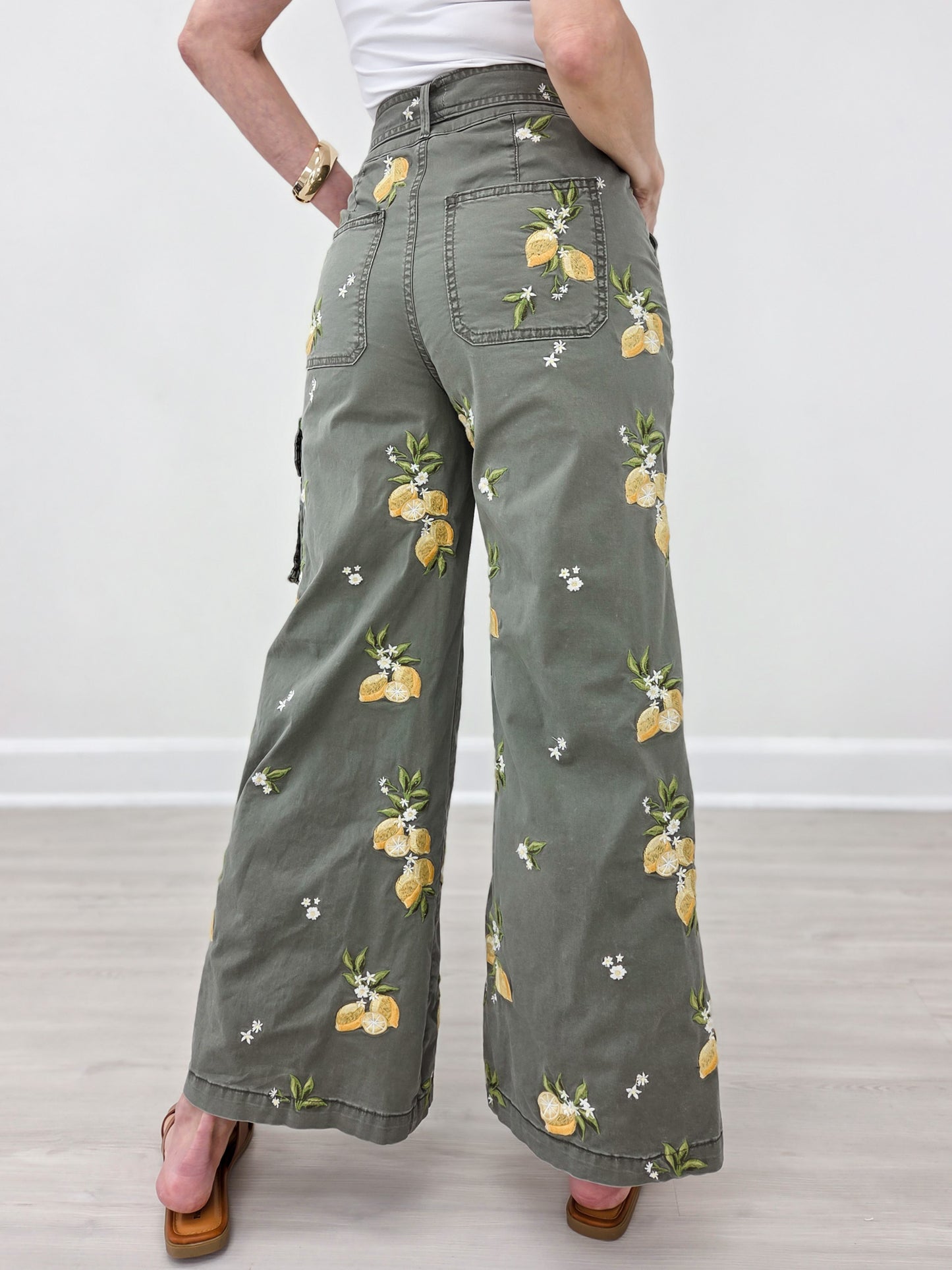 Driftwood Wide Leg Cargo Olivia Limoncello Pants