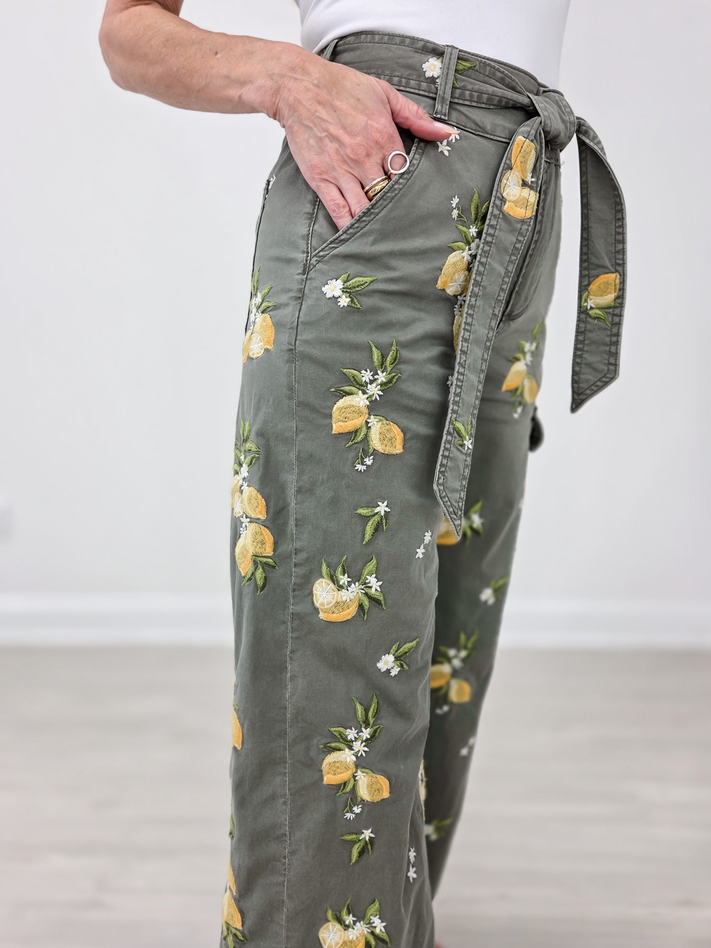 Driftwood Wide Leg Cargo Olivia Limoncello Pants