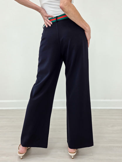 Color Rib Band Accent Dressy Slacks