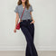 Color Rib Band Accent Dressy Slacks