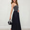 Striped Strapless Flowy Midi Dress