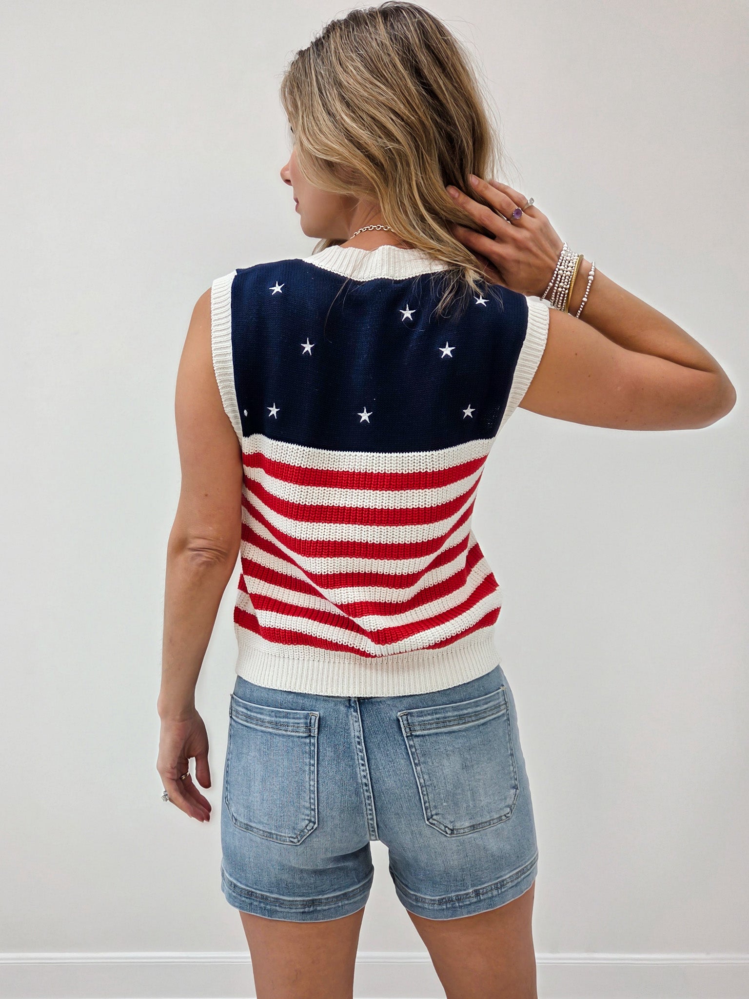 American Flag Inspired Sweater Vest