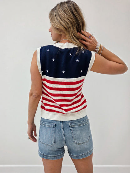 American Flag Inspired Sweater Vest