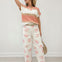 Floral Printed Denim Barrel Leg Pants