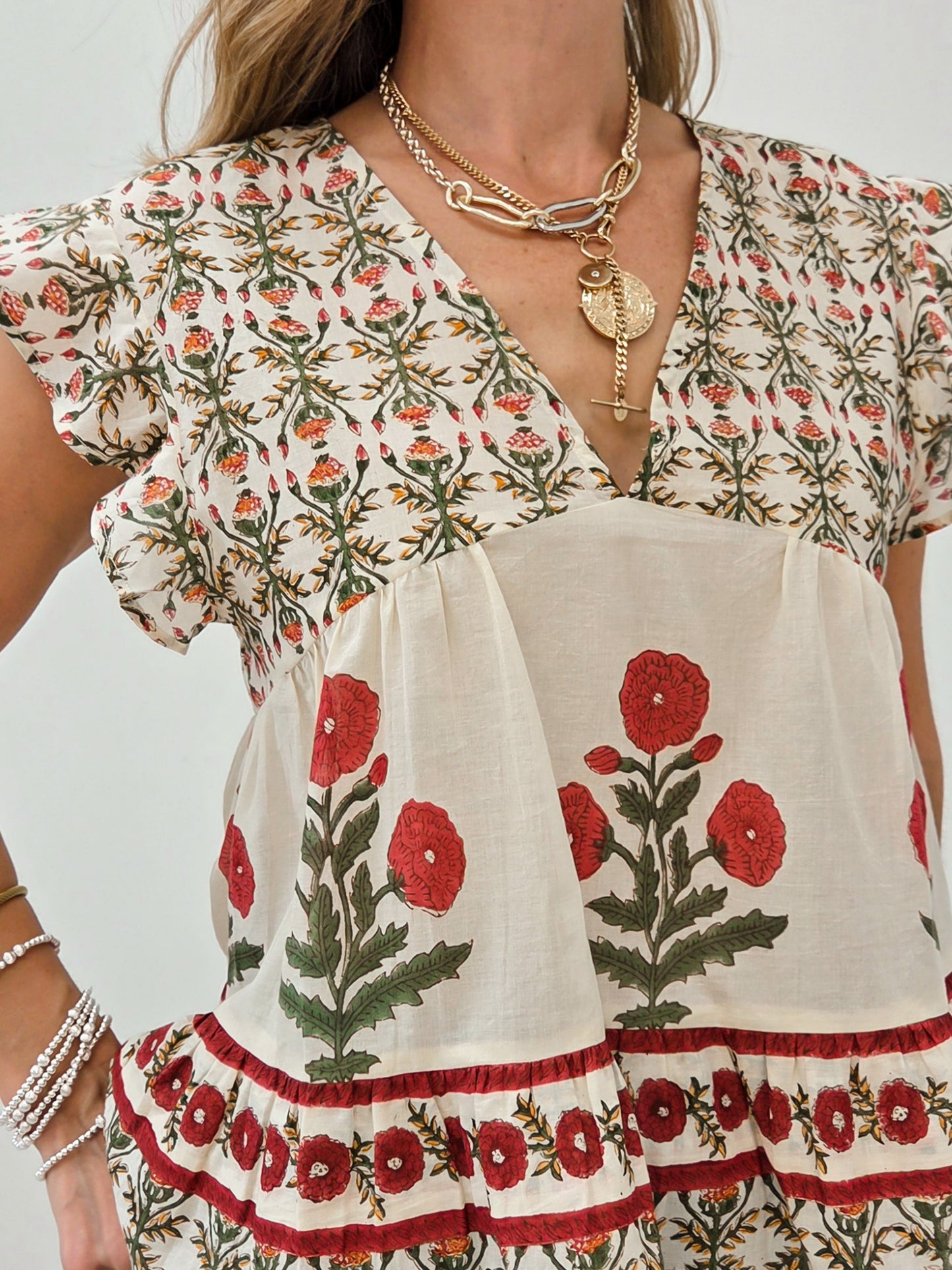 Short Sleeve Boho V-Neck Top
