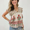 Short Sleeve Boho V-Neck Top