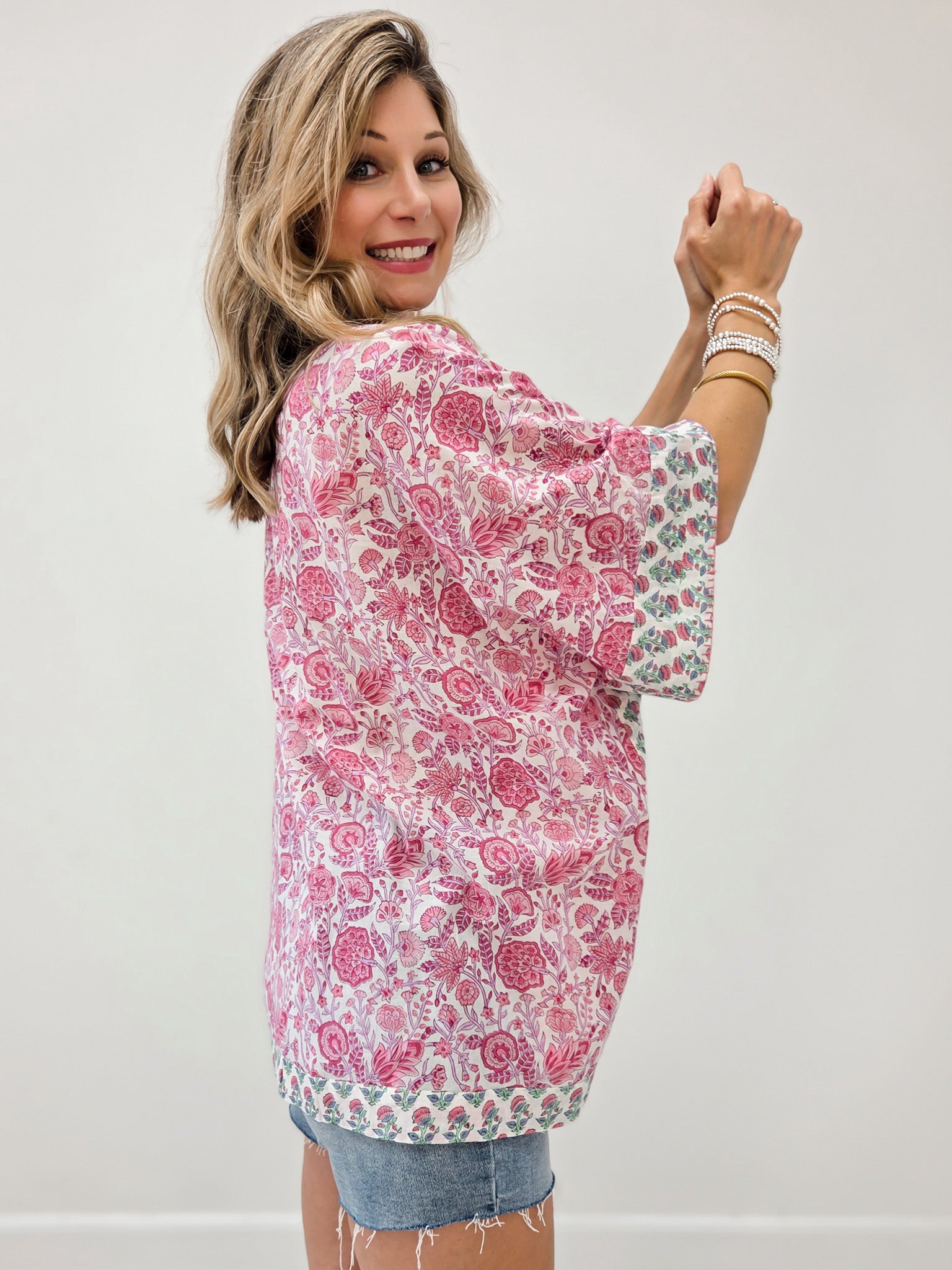 Vintage Inspired Floral Button Down Top