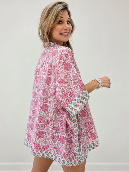 Vintage Inspired Floral Button Down Top