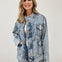 Lightweight Denim Front Button Closure Jacket