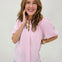 Short Bubble Sleeve V-Neck Top