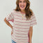 Striped Cotton Jersey Knit Short Sleeve Top