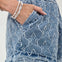 Distressed Star Texture Denim Roll-up Shorts