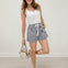 Striped Cotton Twill Mini Shorts