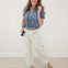 Pinstriped Pattern Barrel Pants