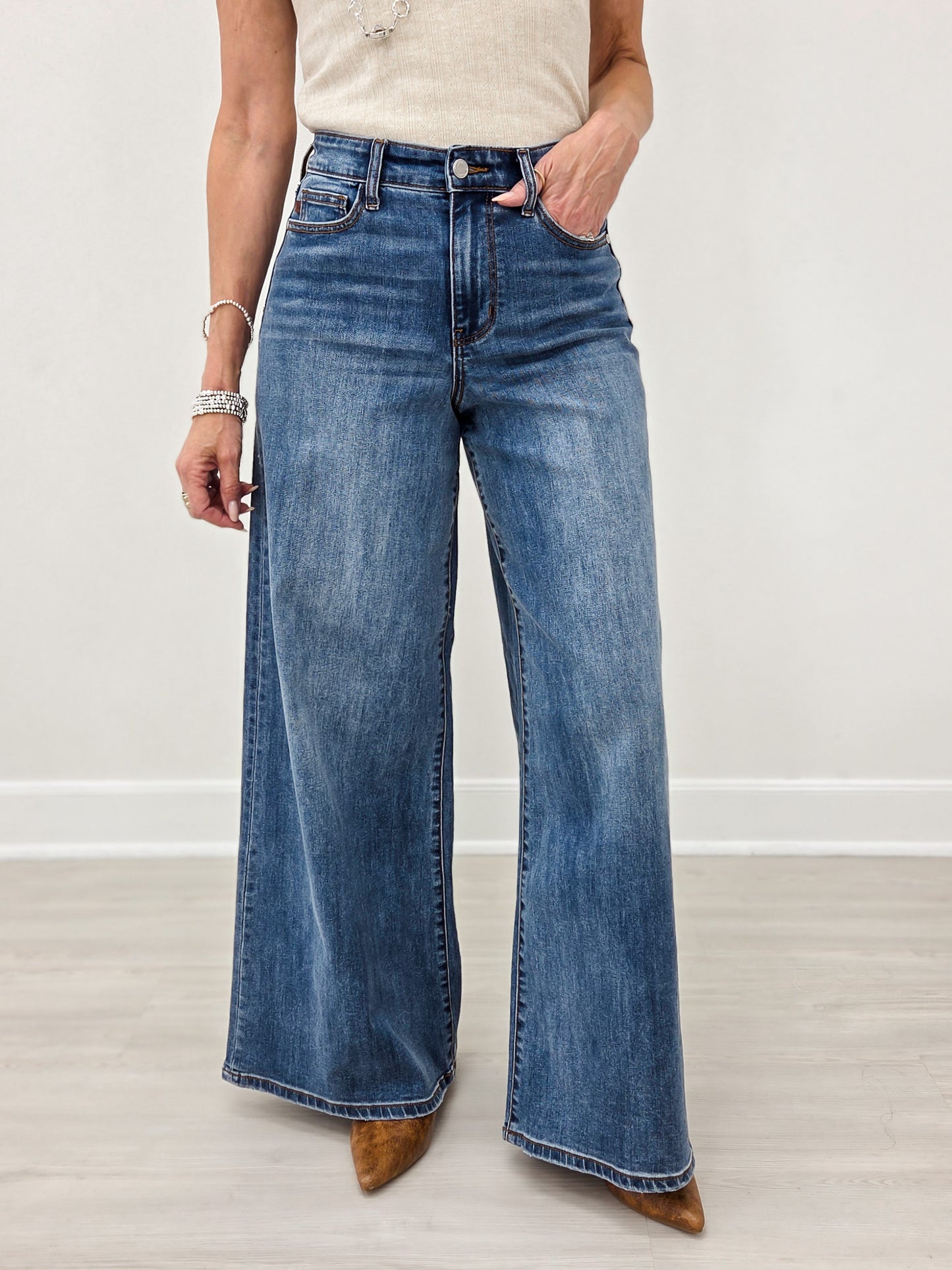 Judy Blue LAYTON High-Rise Palazzo Jeans