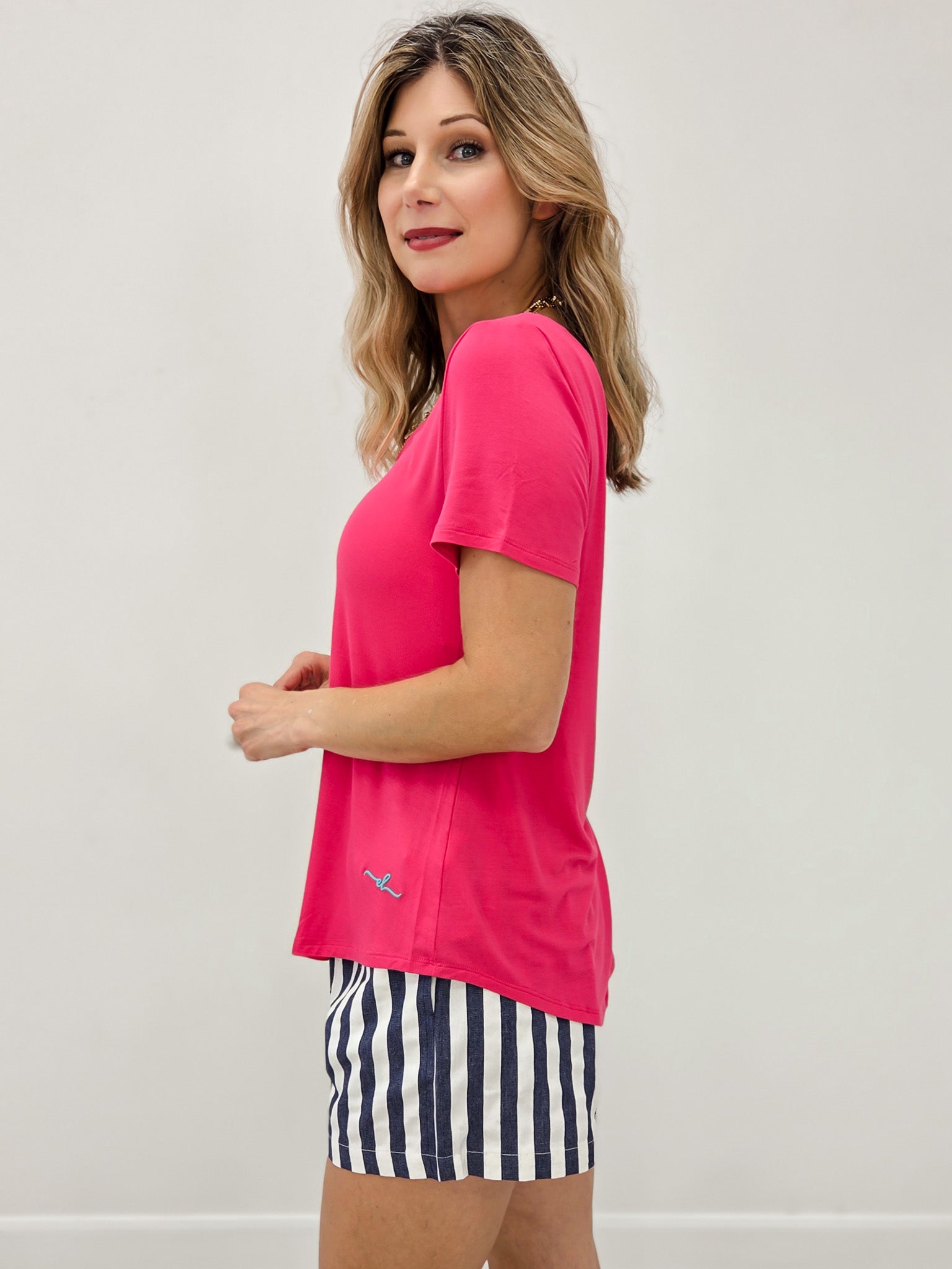 The Dreamy Scoop Neck Short Sleeve Top