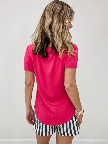 The Dreamy Scoop Neck Short Sleeve Top