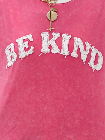 Be Kind Oversized Mineral Washed Short Sleeve Top