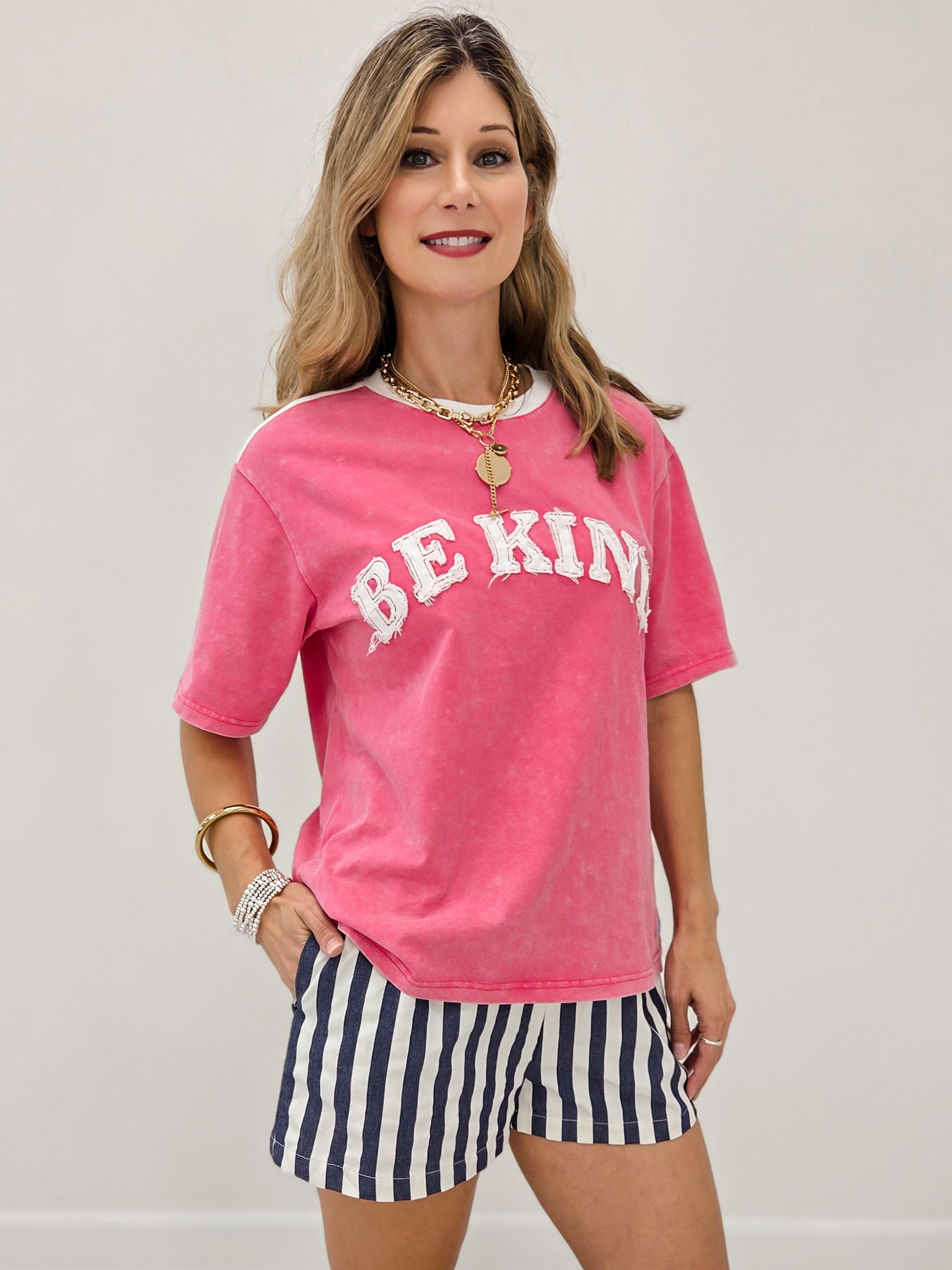 Be Kind Oversized Mineral Washed Short Sleeve Top