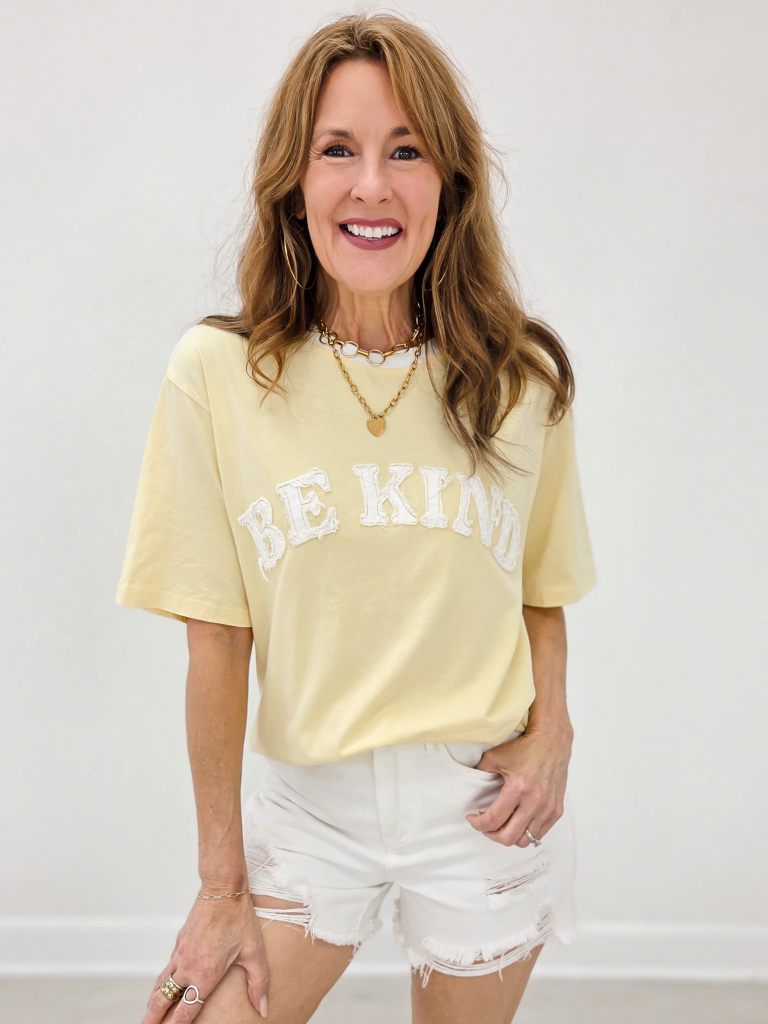 Be Kind Oversized Mineral Washed Short Sleeve Top