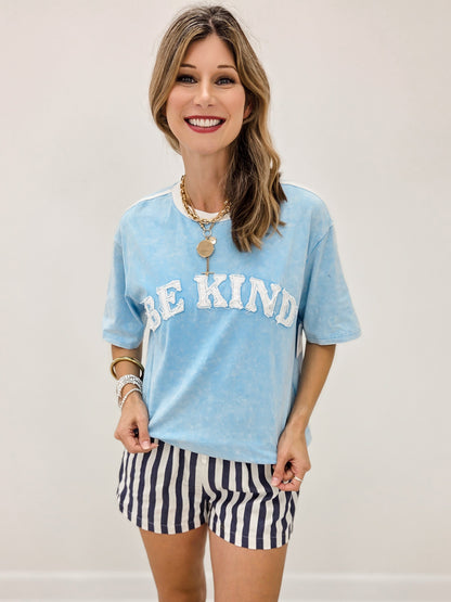 Be Kind Oversized Mineral Washed Short Sleeve Top