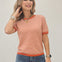 LIVE BOX CREW NECK HALF SLEEVE STRIPED SWEATER