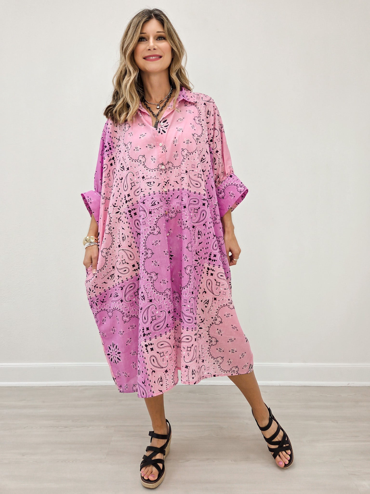 Pink Bandana Maxi Dress