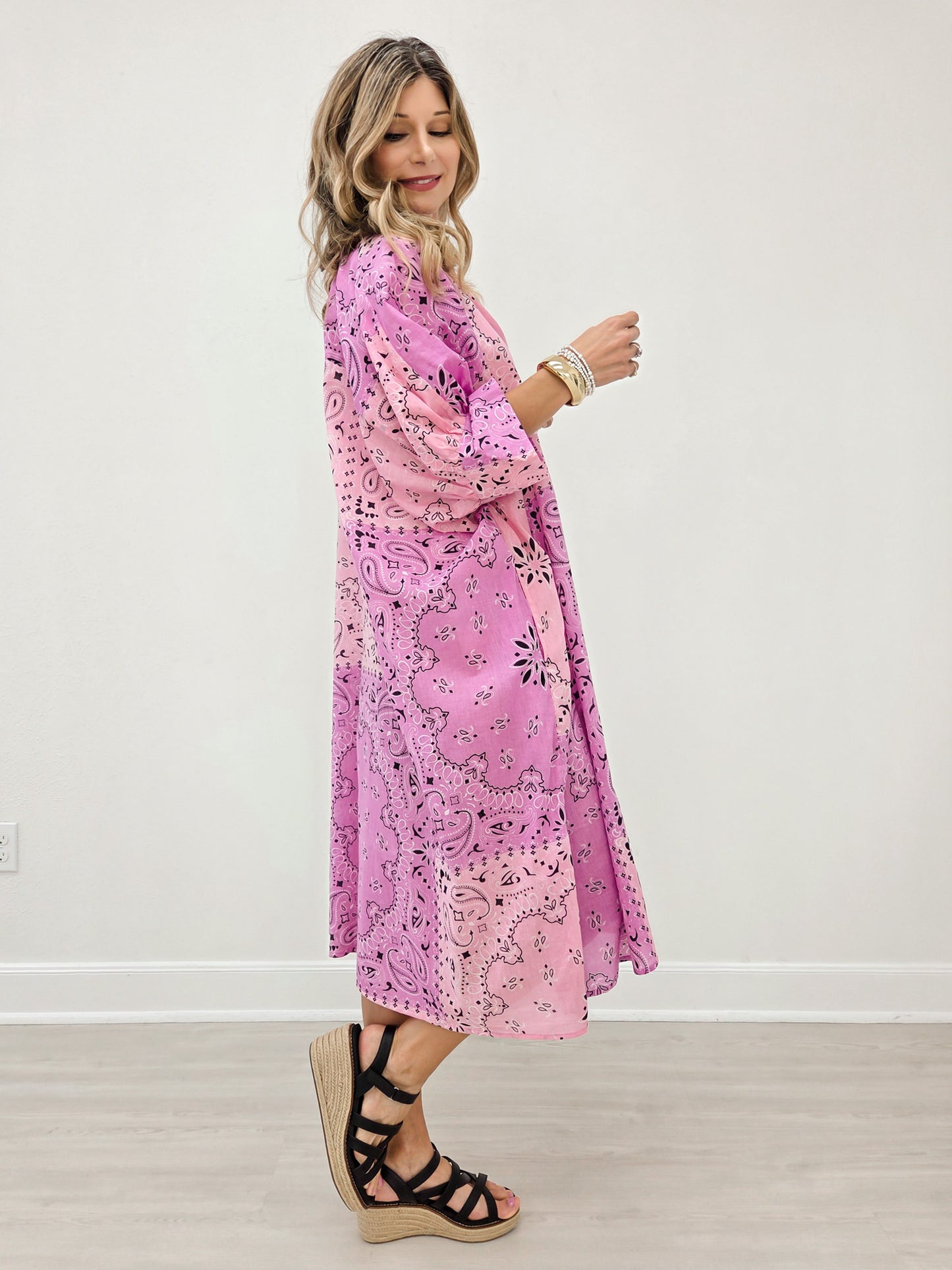 Pink Bandana Maxi Dress