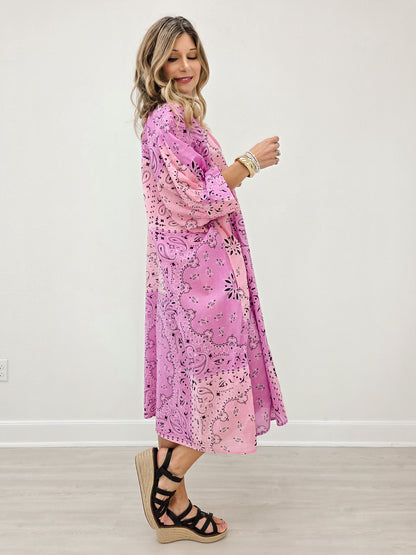 Pink Bandana Maxi Dress