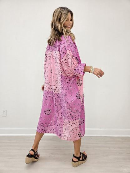 Pink Bandana Maxi Dress