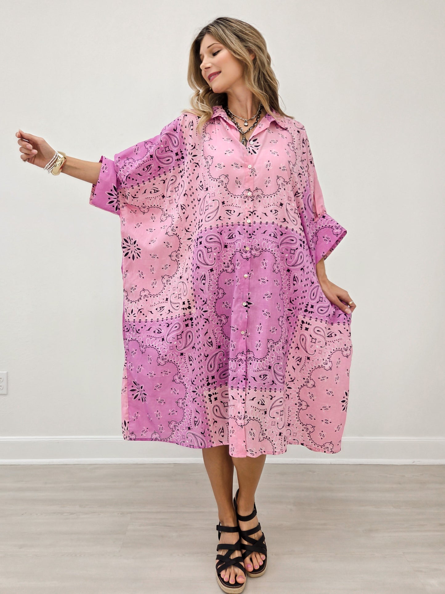Pink Bandana Maxi Dress